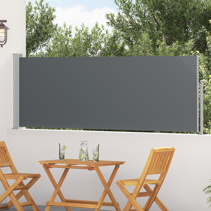 Udtrækkeligt side-markise Antracit 300 x 100 cm Polyester