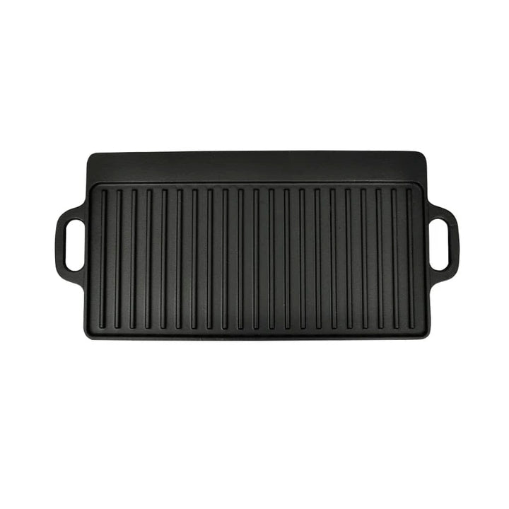 vendbar grillpande i støbejern 2 stk. 38x23 cm
