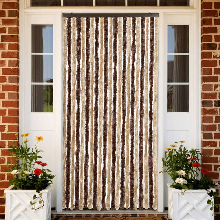 insektgardin beige og lysebrun 90 x 220 cm chenille