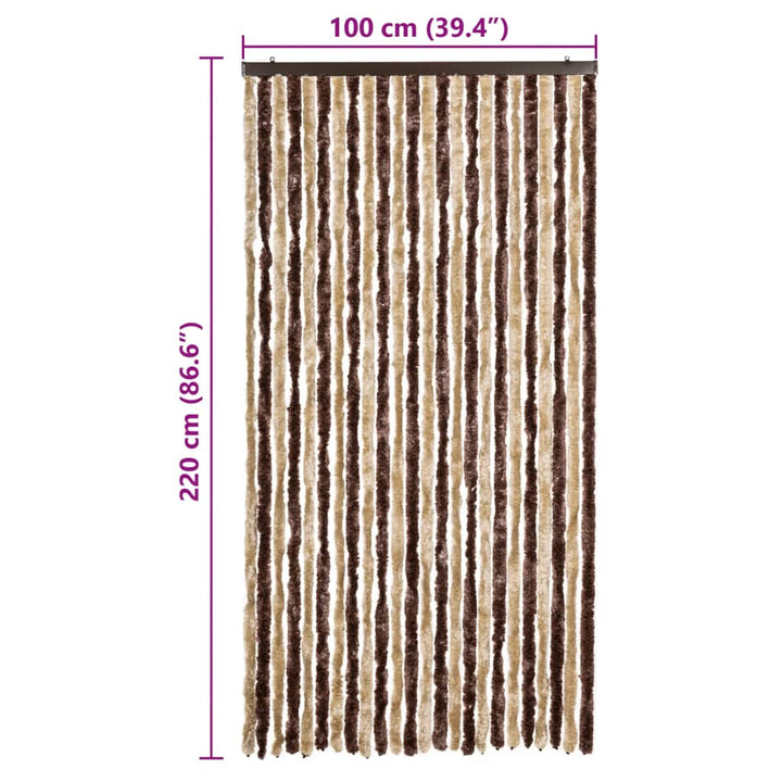 insektgardin beige og lysebrun 100 x 220 cm chenille