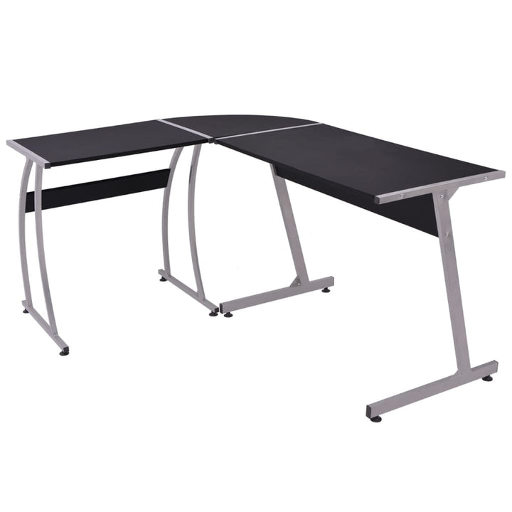 hjørneskrivebord L-formet sort