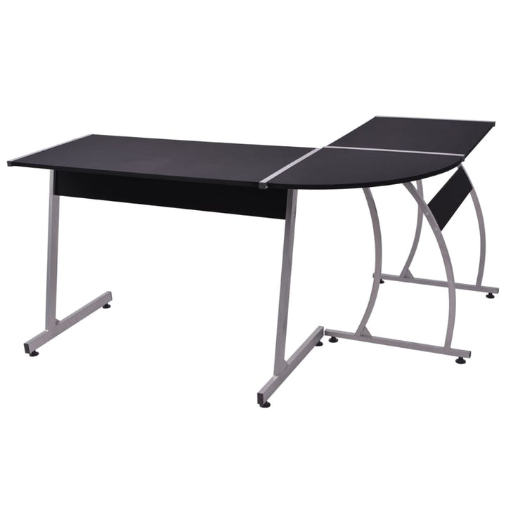 hjørneskrivebord L-formet sort