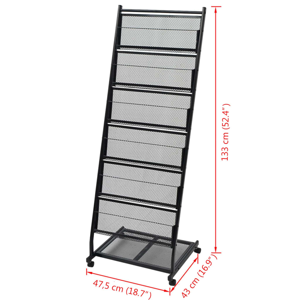 magasinholder 47,5 x 43 x 133 cm sort A4