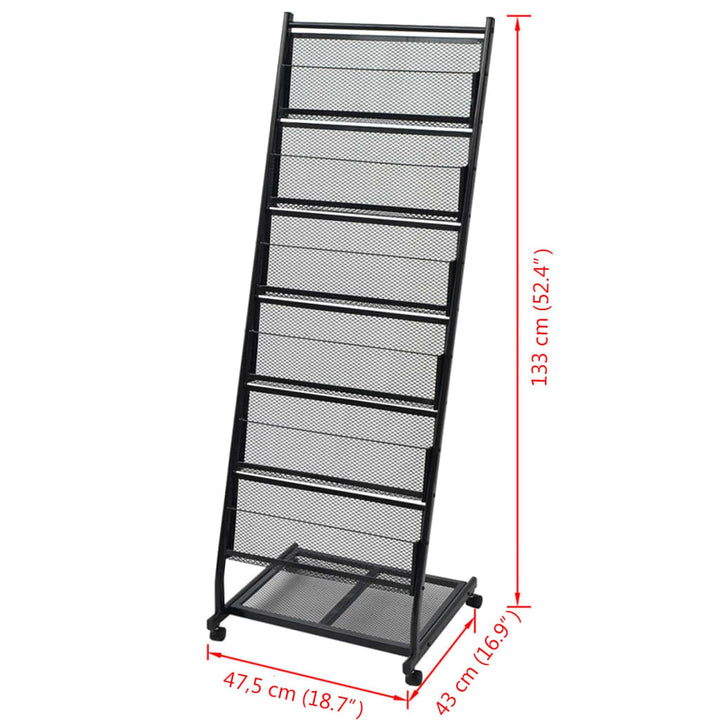 magasinholder 47,5 x 43 x 133 cm sort A4