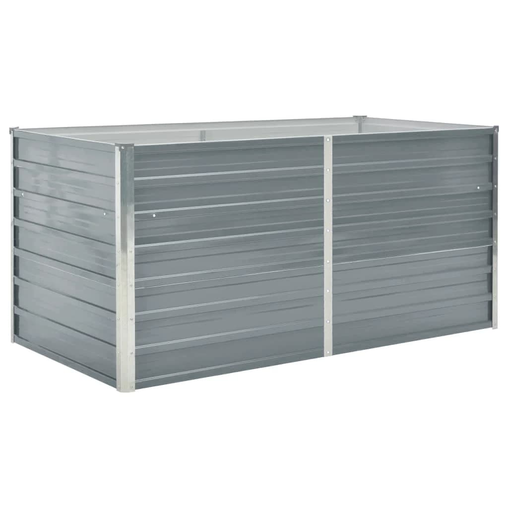 hævet havekasse 160 x 80 x 77 gråt galvaniseret stål