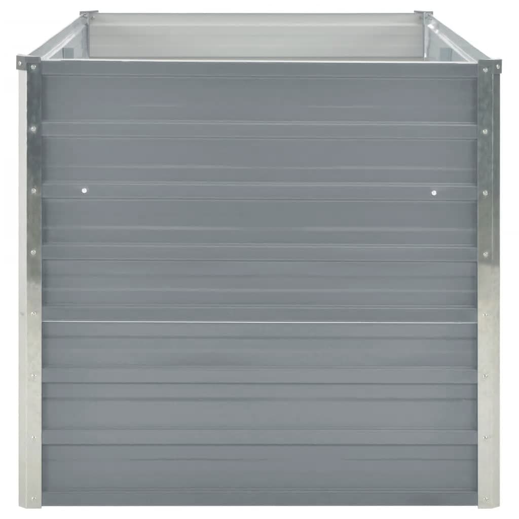hævet havekasse 160 x 80 x 77 gråt galvaniseret stål