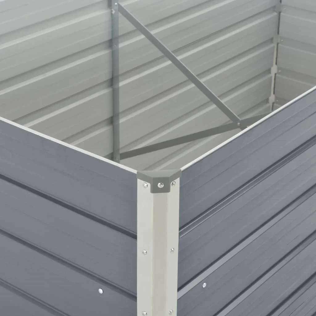 hævet havekasse 160 x 80 x 77 gråt galvaniseret stål