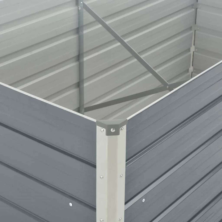 hævet havekasse 160 x 80 x 77 gråt galvaniseret stål