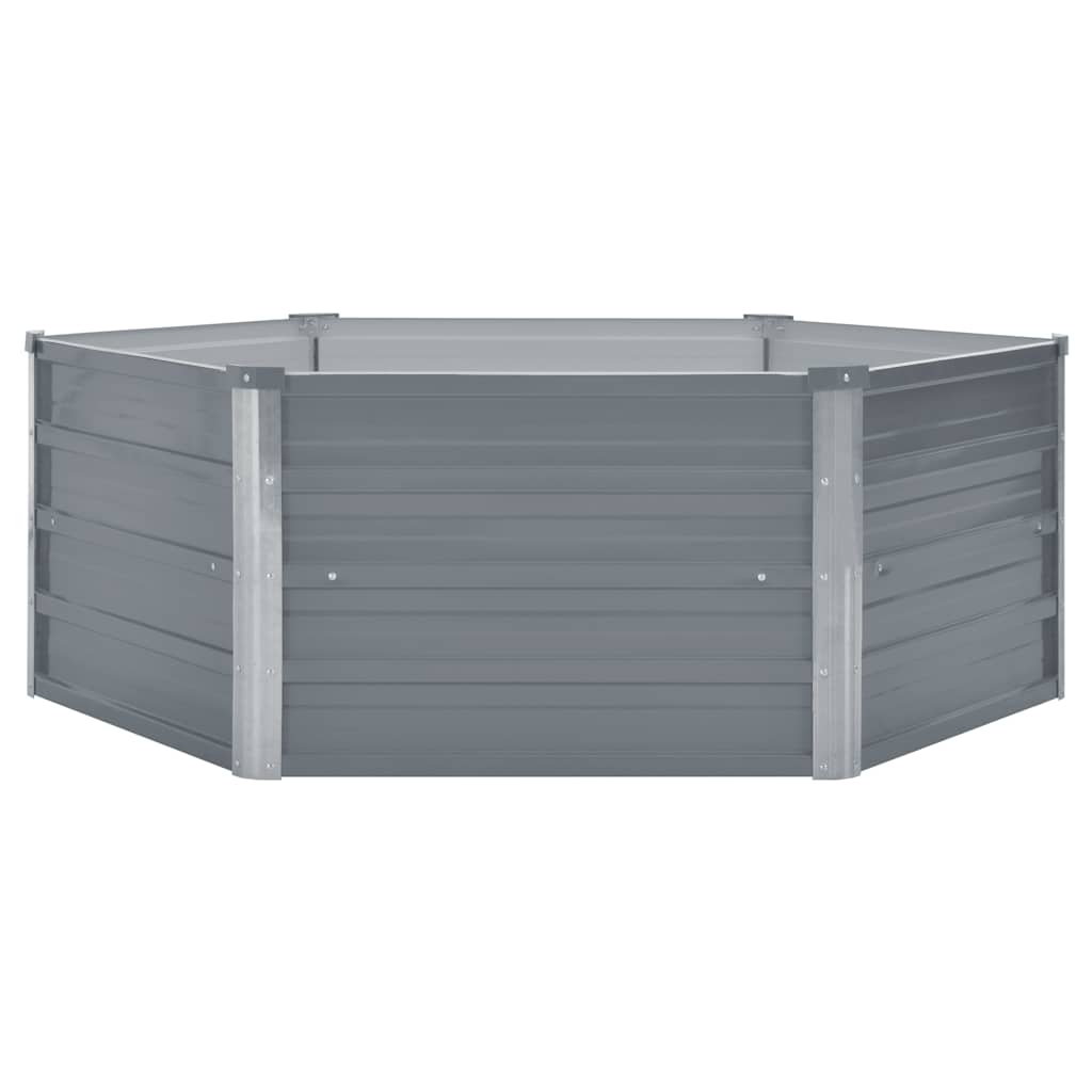 hævet havekasse 129 x 129 x 45 gråt galvaniseret stål