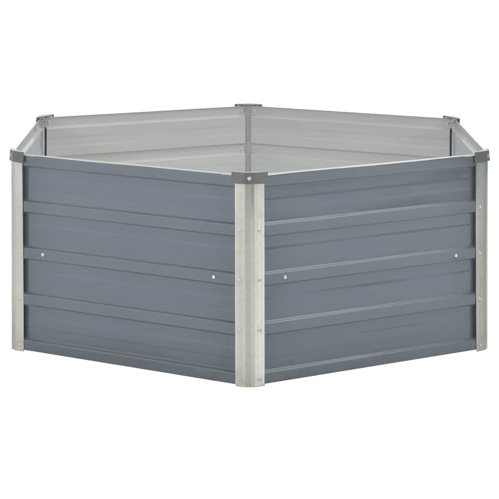 hævet havekasse 129 x 129 x 45 gråt galvaniseret stål