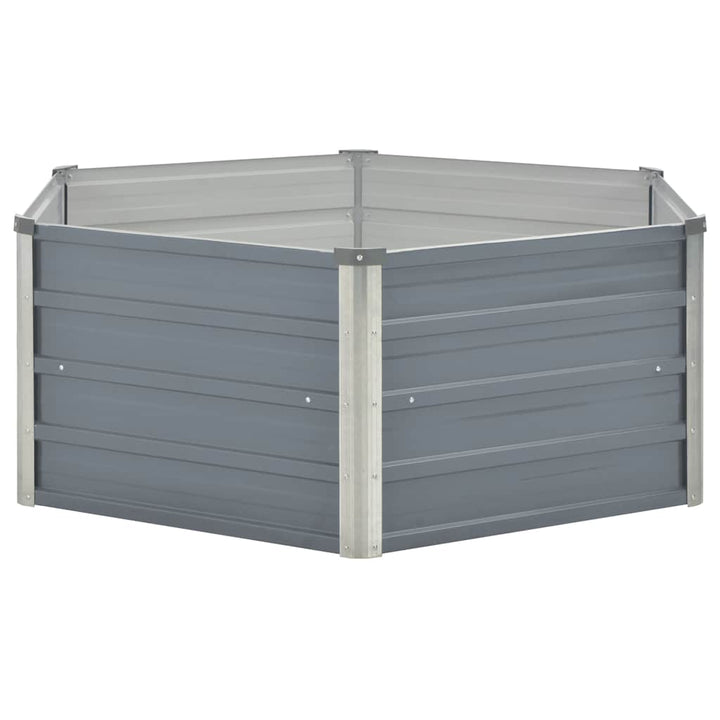 hævet havekasse 129 x 129 x 45 gråt galvaniseret stål