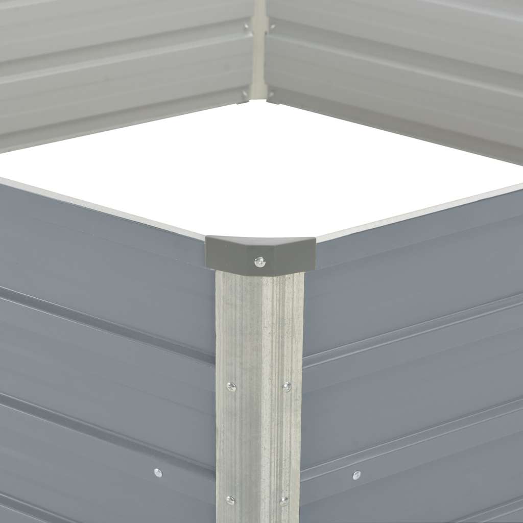 hævet havekasse 129 x 129 x 45 gråt galvaniseret stål