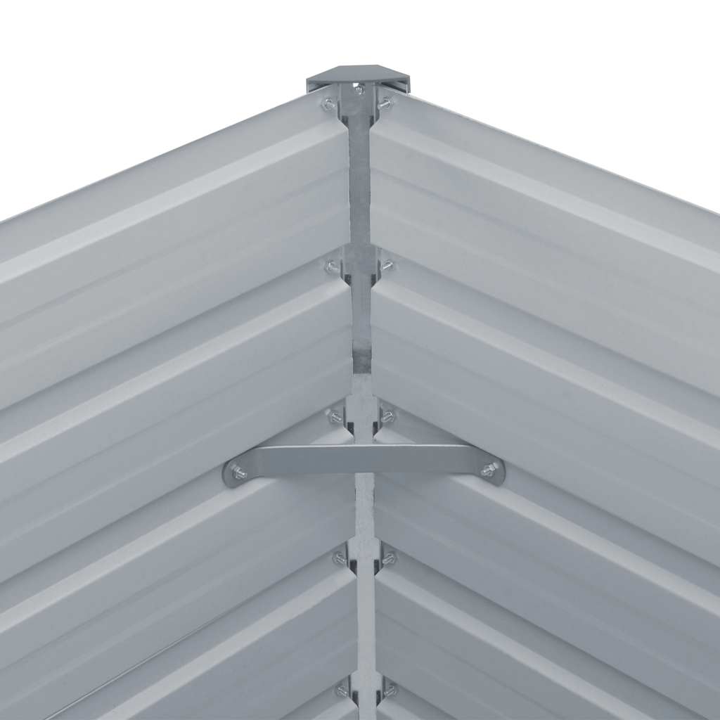 hævet havekasse 129 x 129 x 45 gråt galvaniseret stål