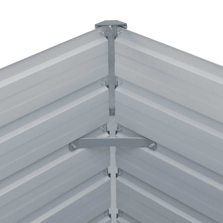 hævet havekasse 129 x 129 x 45 gråt galvaniseret stål