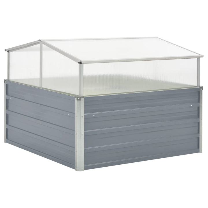 drivhus 100x100x85 cm galvaniseret stål grå