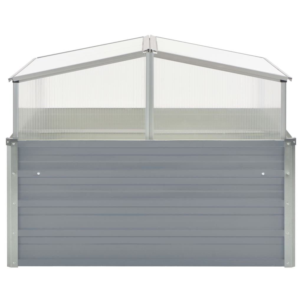 drivhus 100x100x85 cm galvaniseret stål grå