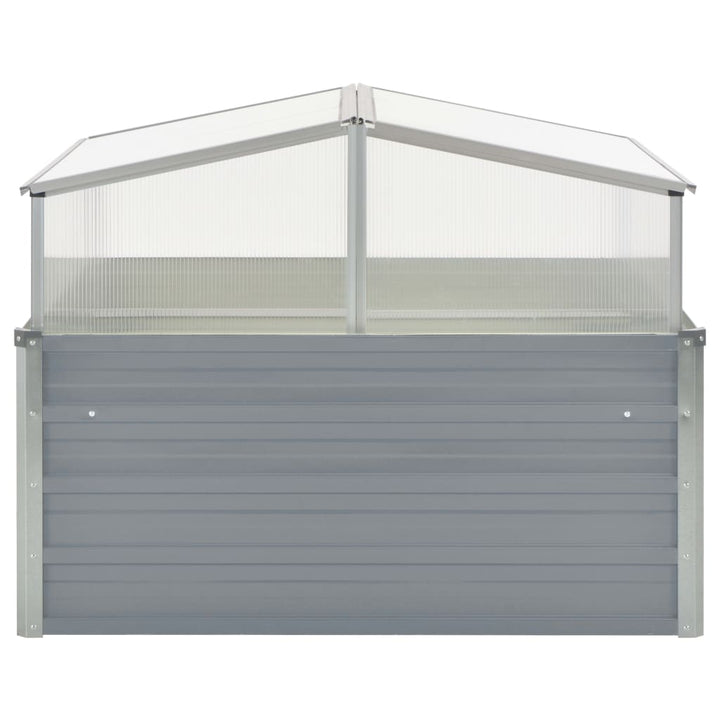 drivhus 100x100x85 cm galvaniseret stål grå