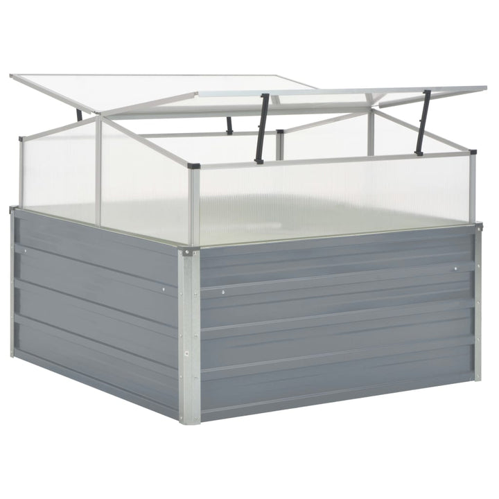 drivhus 100x100x85 cm galvaniseret stål grå