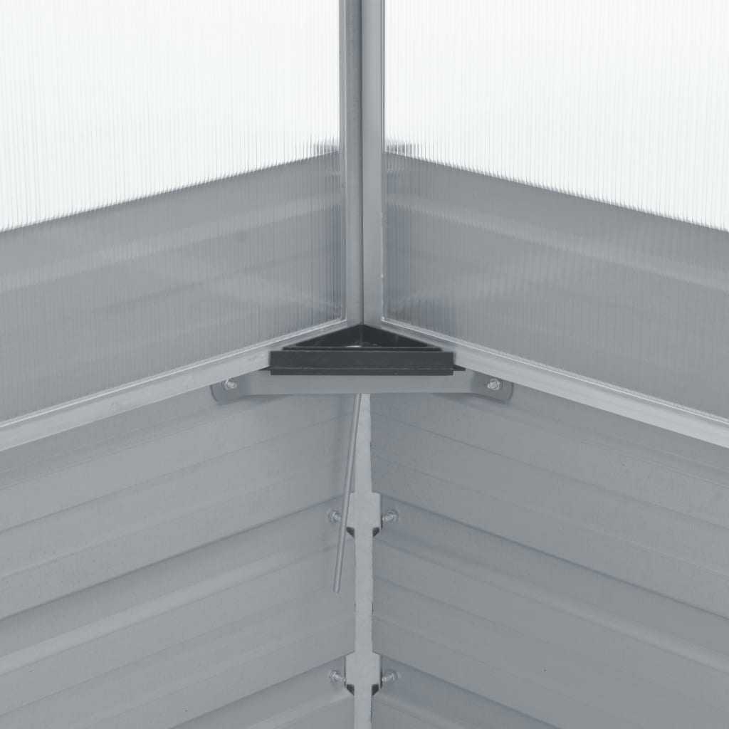 drivhus 100x100x85 cm galvaniseret stål grå