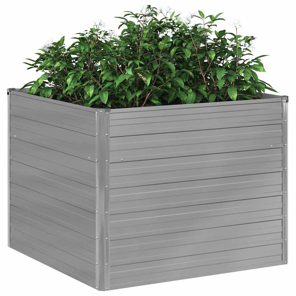 hævet havekasse 100 x 100 x 77 galvaniseret stål gråt