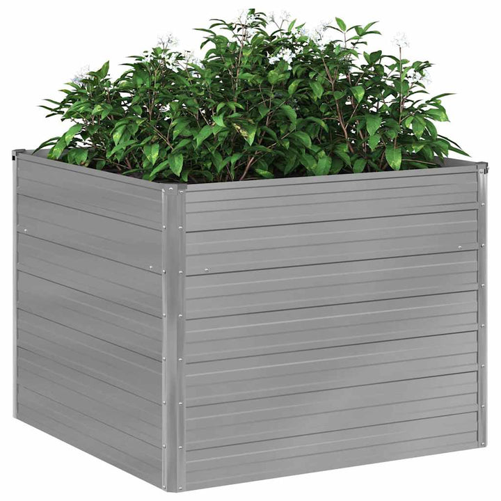 hævet havekasse 100 x 100 x 77 galvaniseret stål gråt