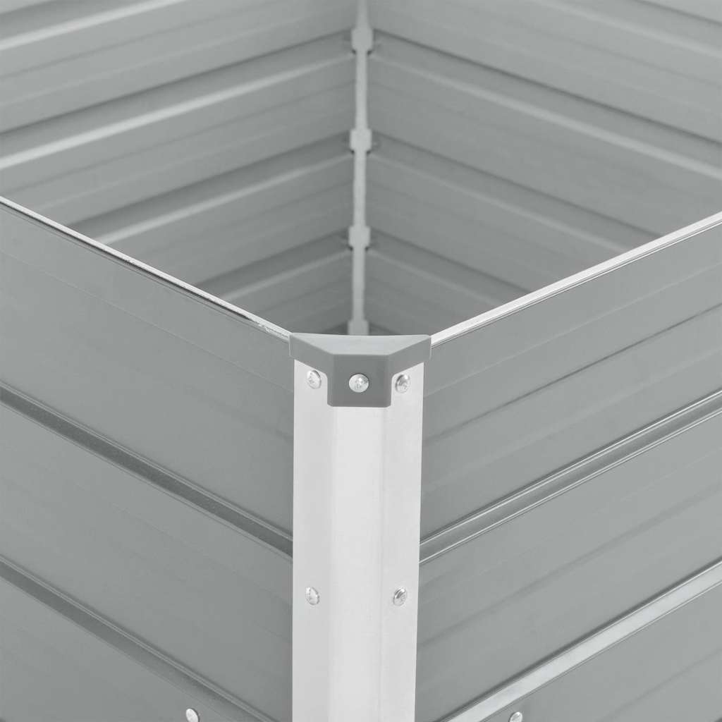 hævet havekasse 100 x 100 x 77 galvaniseret stål gråt