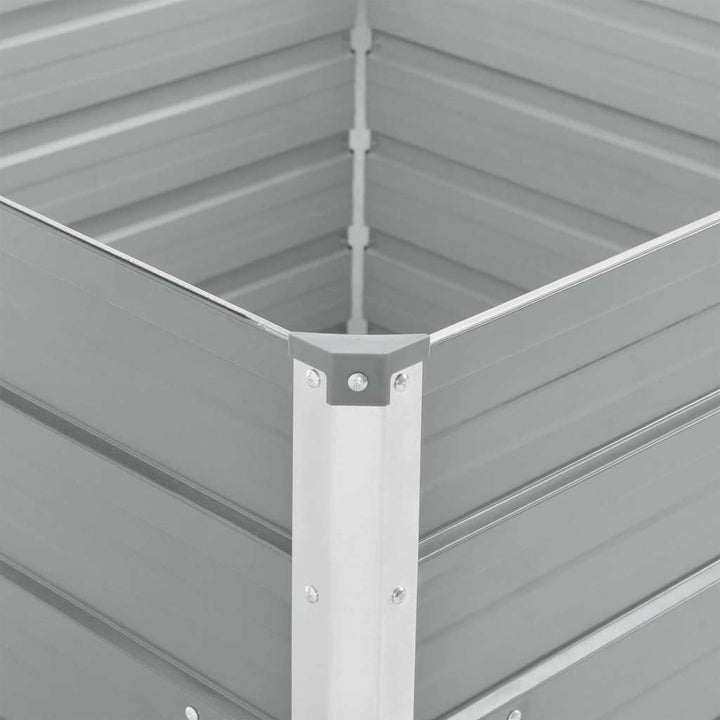 hævet havekasse 100 x 100 x 77 galvaniseret stål gråt