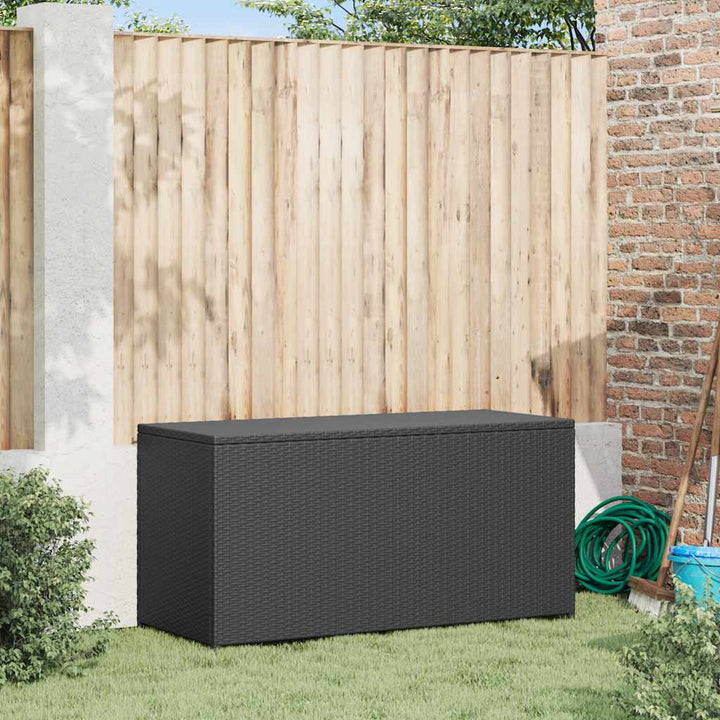 udendørs opbevaringkasse sort 120x50x60 cm polyrattan