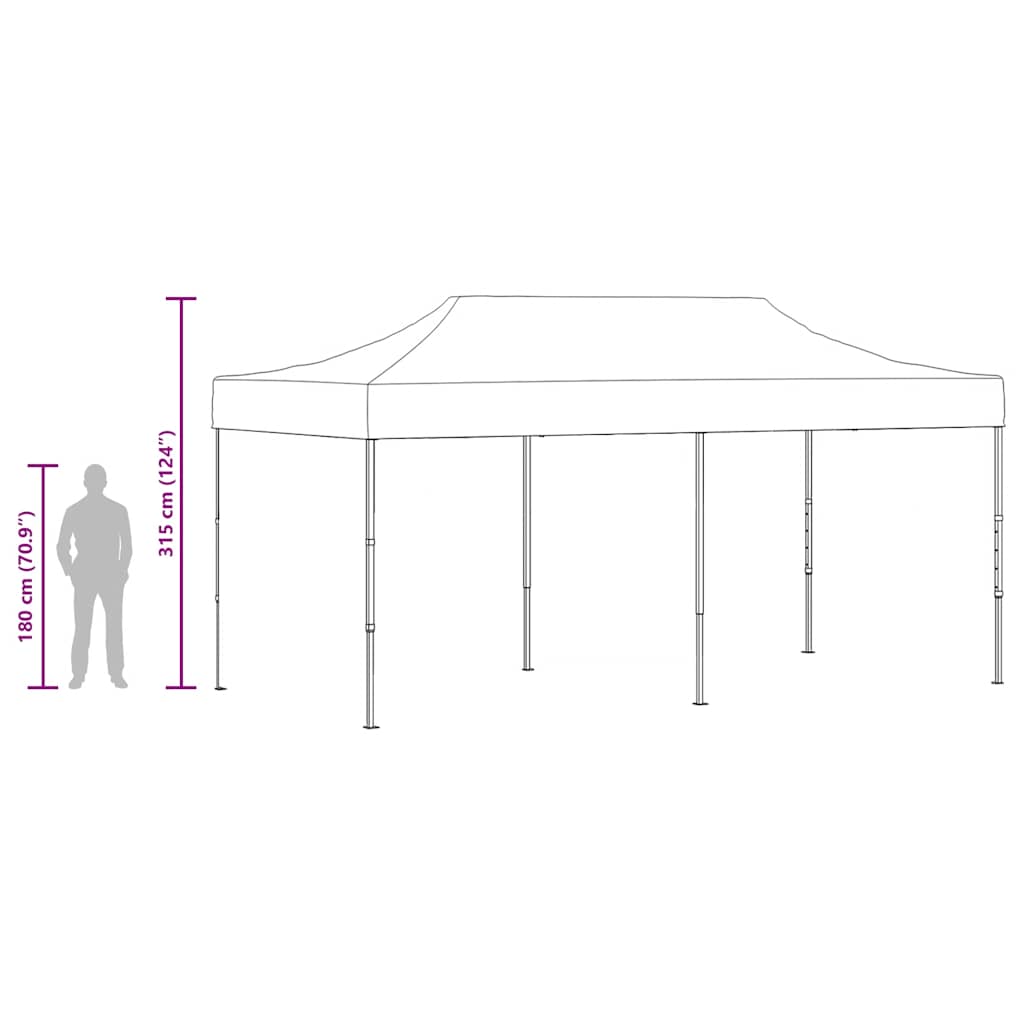 foldbart pavillontelt pop-up 3 x 6 m cremehvid