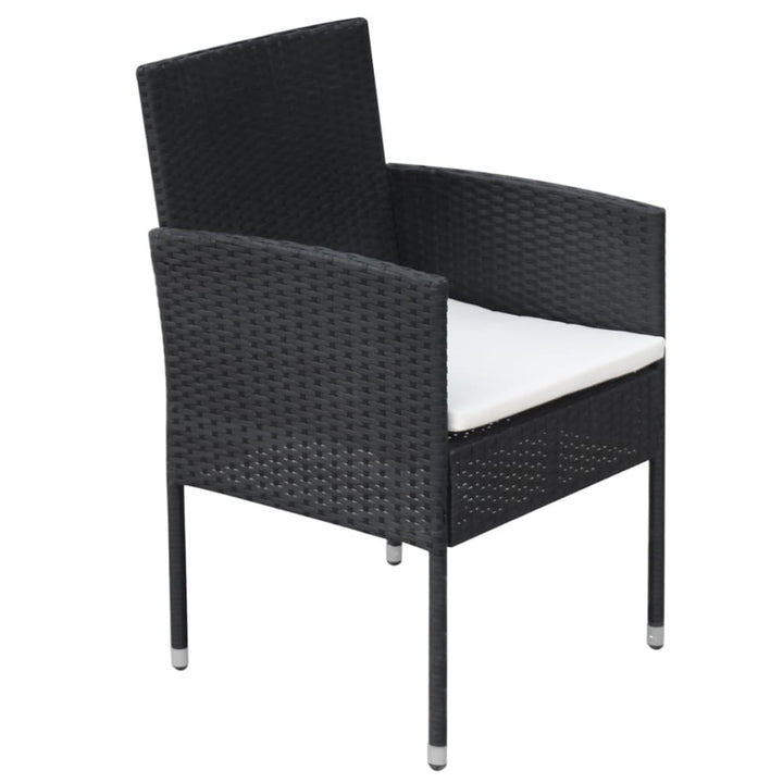 udendørs spisebordssæt 9 dele med hynder polyrattan sort