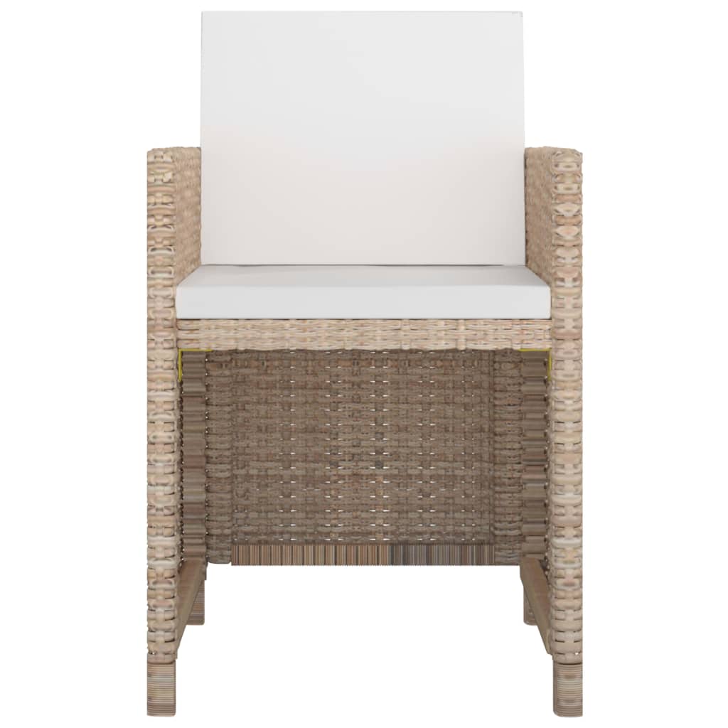 udendørs spisebordssæt 13 dele med hynder polyrattan beige