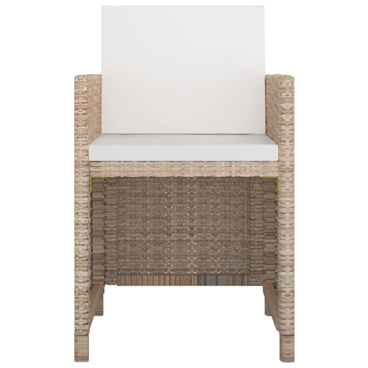 udendørs spisebordssæt 13 dele med hynder polyrattan beige