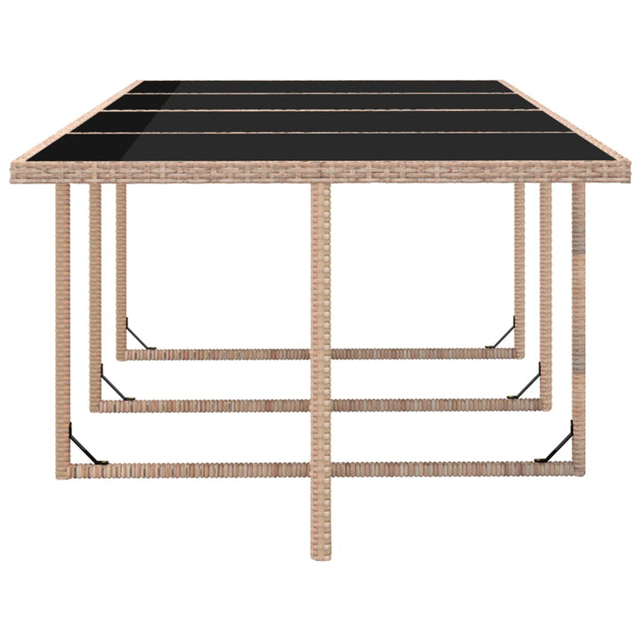 udendørs spisebordssæt 13 dele med hynder polyrattan beige