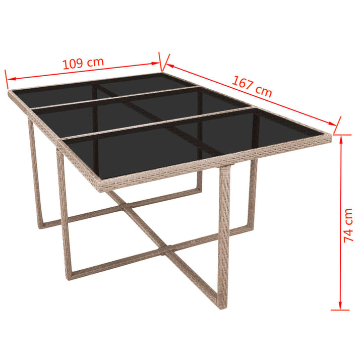 udendørs spisebordssæt 11 dele med hynder polyrattan beige
