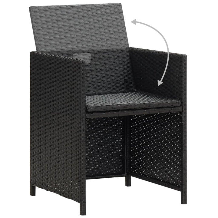 havestole 2 stk. med hynder og puder polyrattan sort