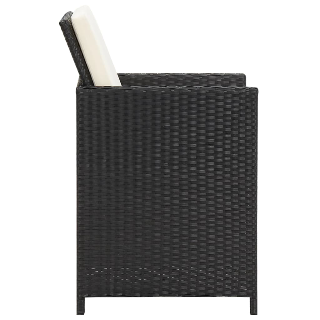 havestole 2 stk. med hynder og puder polyrattan sort