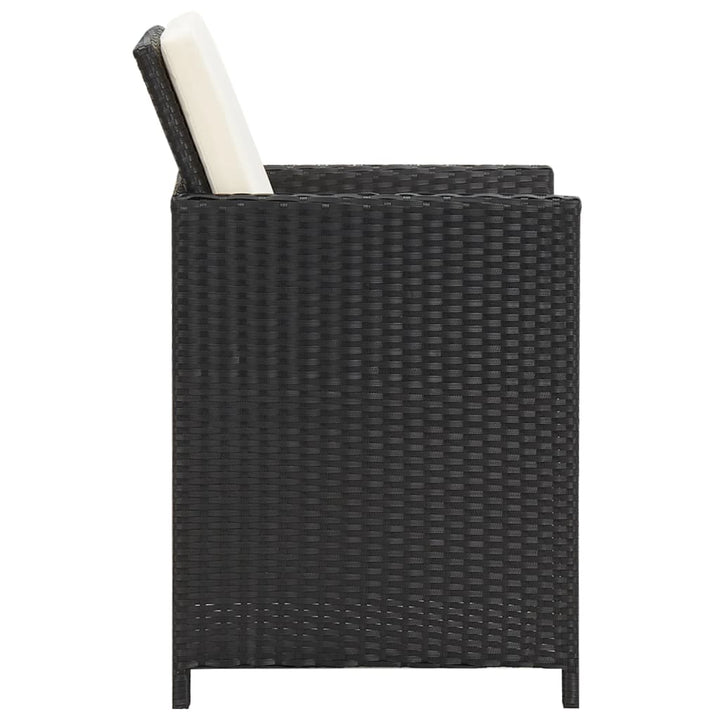 havestole 2 stk. med hynder og puder polyrattan sort
