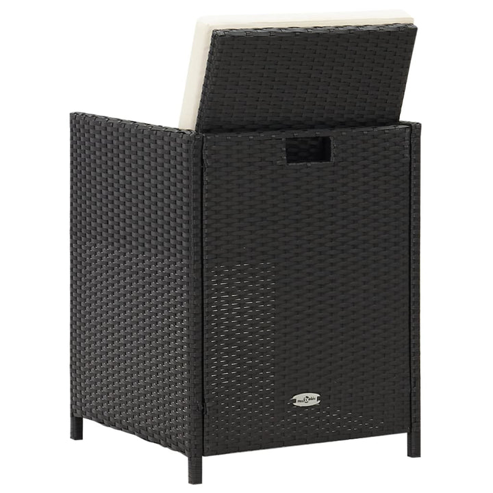 havestole 2 stk. med hynder og puder polyrattan sort