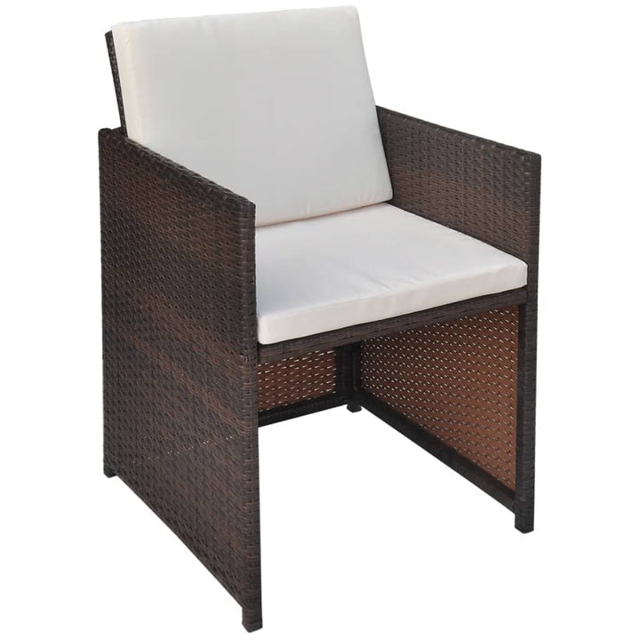 havestole 2 stk. med hynder og puder polyrattan brun