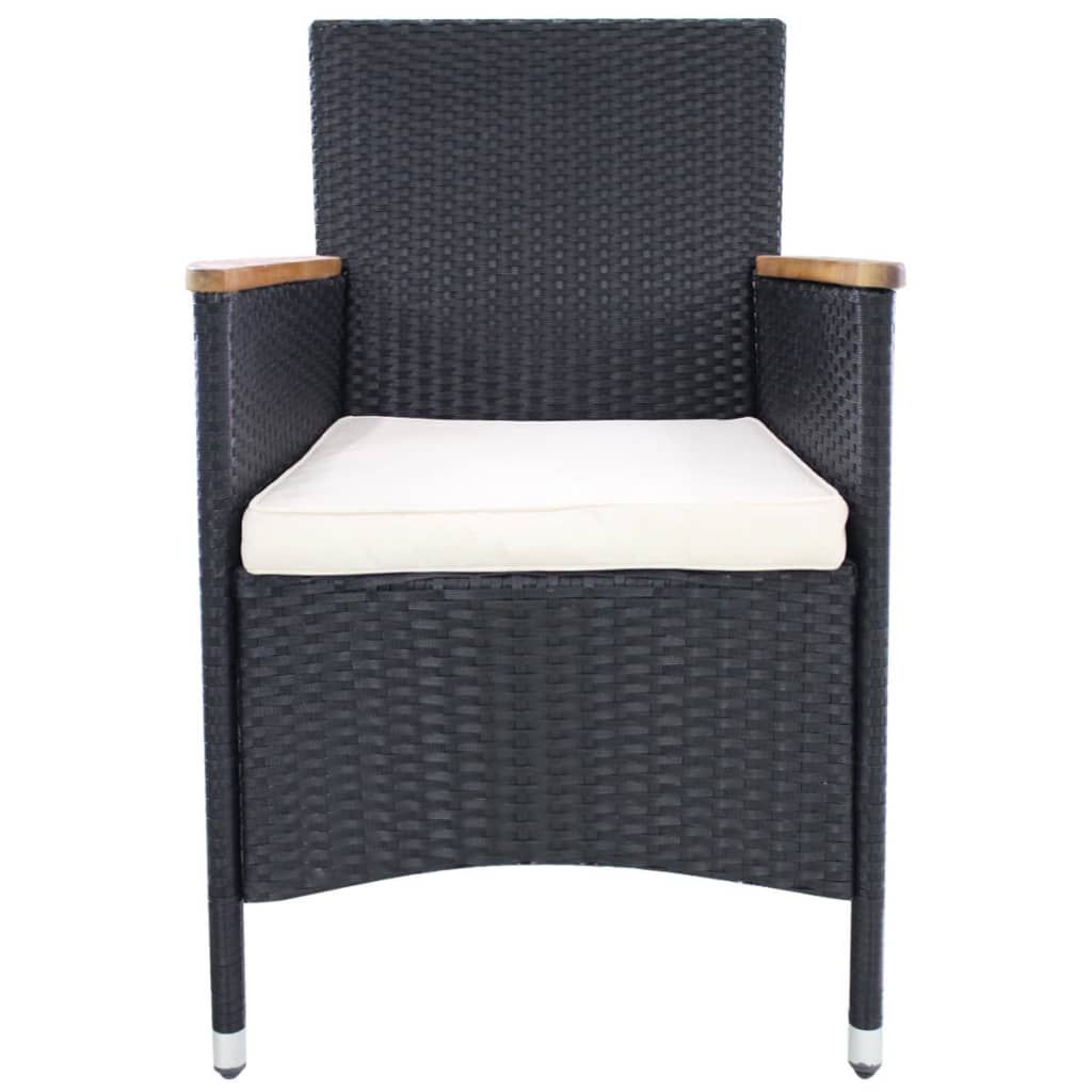 havestole 2 stk. med hynder polyrattan sort