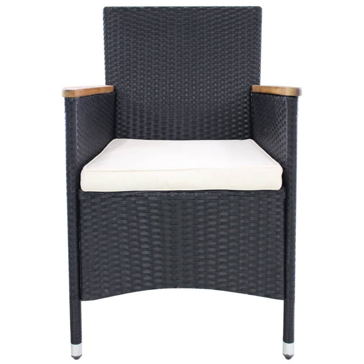 havestole 2 stk. med hynder polyrattan sort