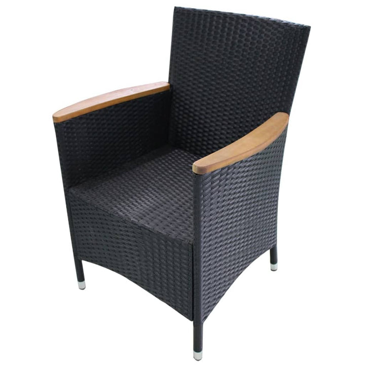 havestole 2 stk. med hynder polyrattan sort