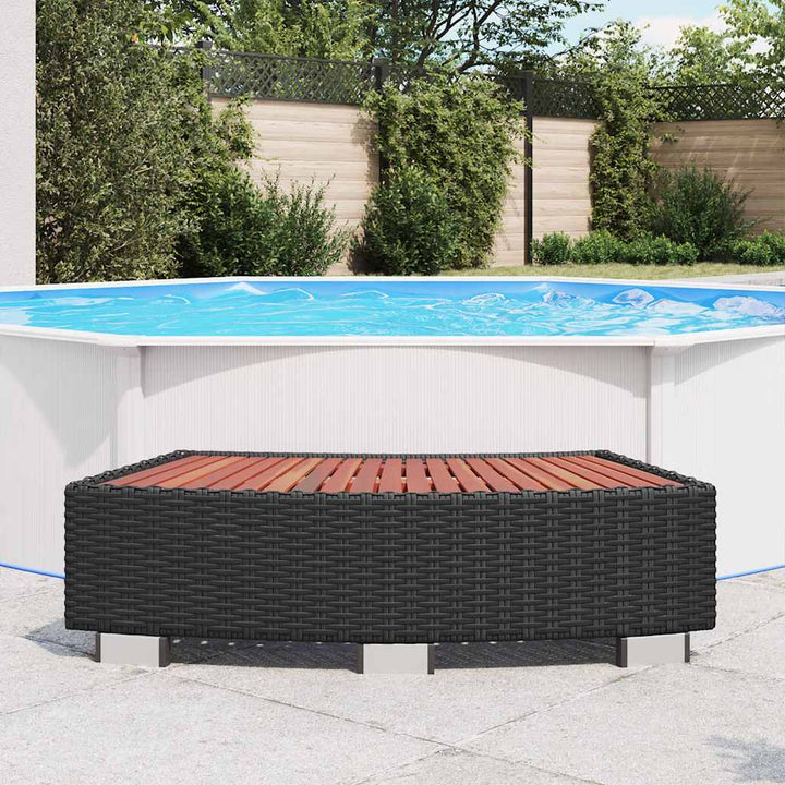 spatrin i polyrattan 92 x 45 x 25 cm sort