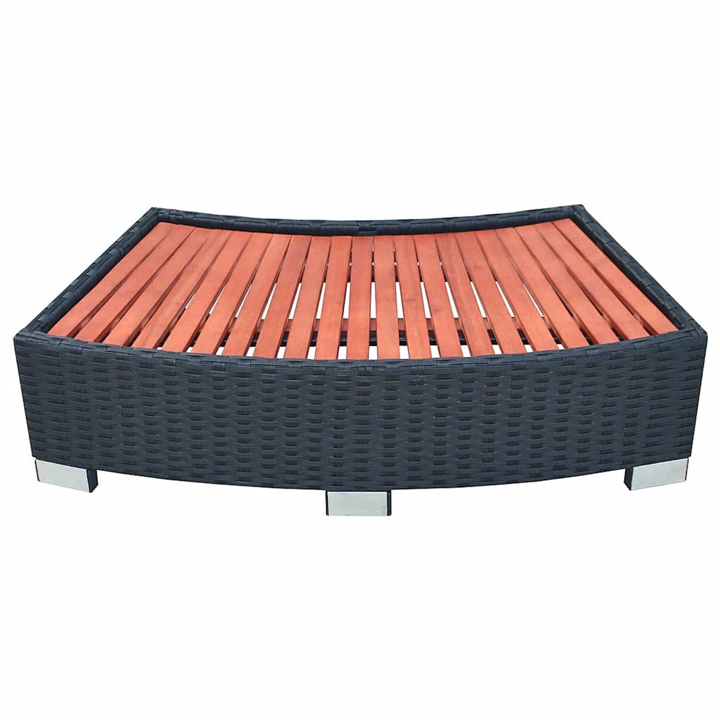 spatrin i polyrattan 92 x 45 x 25 cm sort