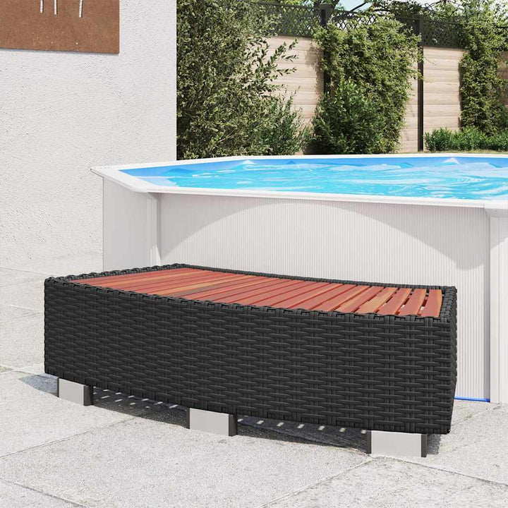 spatrin i polyrattan 92 x 45 x 25 cm sort