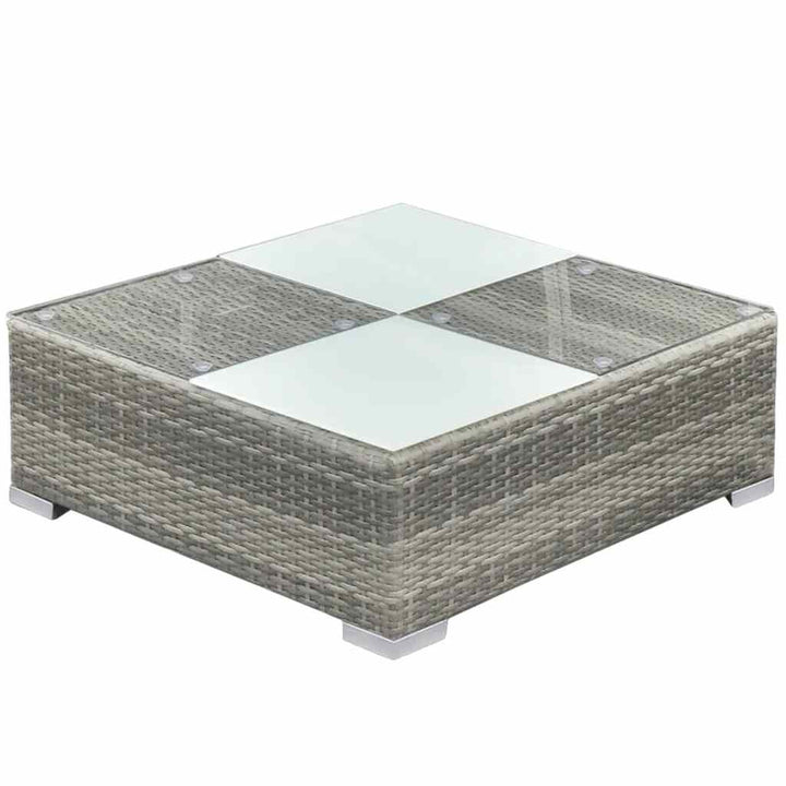 haveloungesæt 8 dele med hynder polyrattan grå