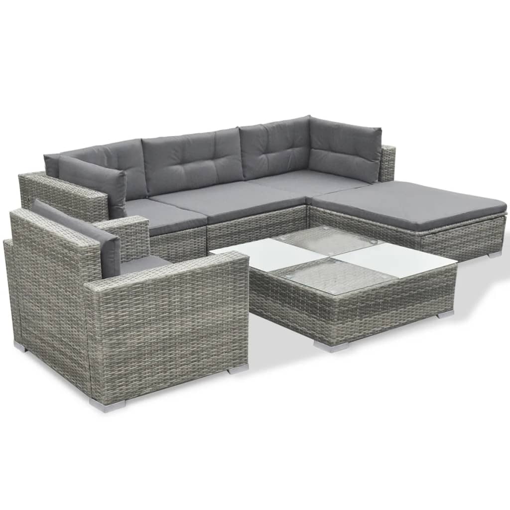 havesofasæt i 17 dele i grå polyrattan (kun i UK/IE/FI/NO)