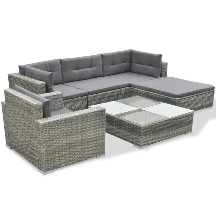 havesofasæt i 17 dele i grå polyrattan (kun i UK/IE/FI/NO)