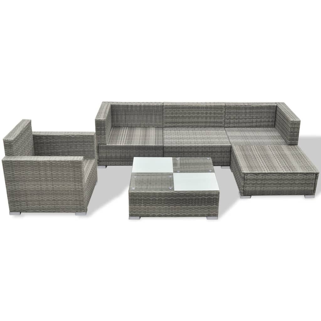 havesofasæt i 17 dele i grå polyrattan (kun i UK/IE/FI/NO)