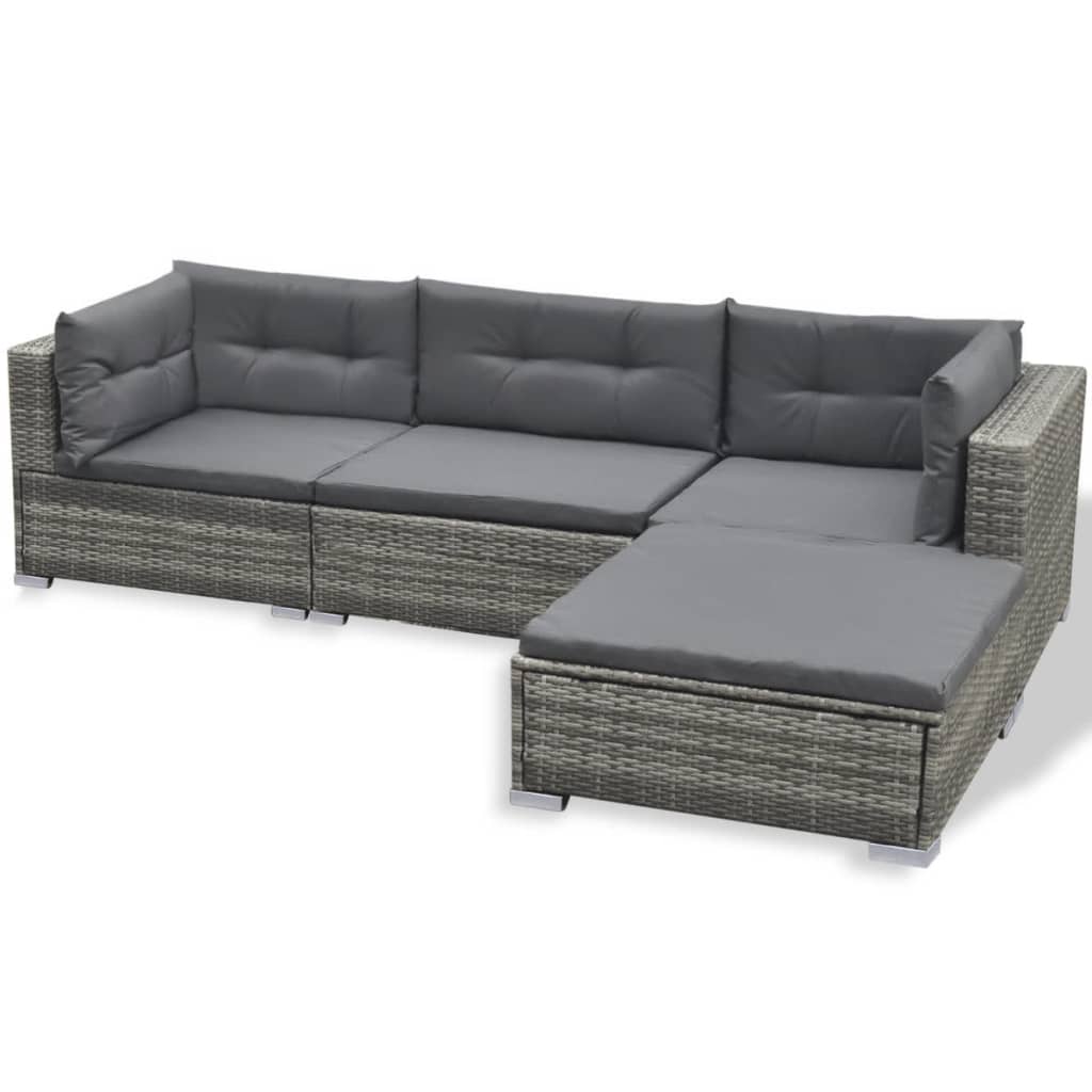 havesofasæt i 17 dele i grå polyrattan (kun i UK/IE/FI/NO)
